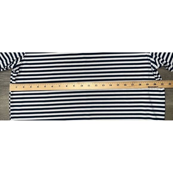 Adidas Adipure Polo Blue White Striped Stretch Golf Shirt MENS SIZE Medium - Picture 5 of 8